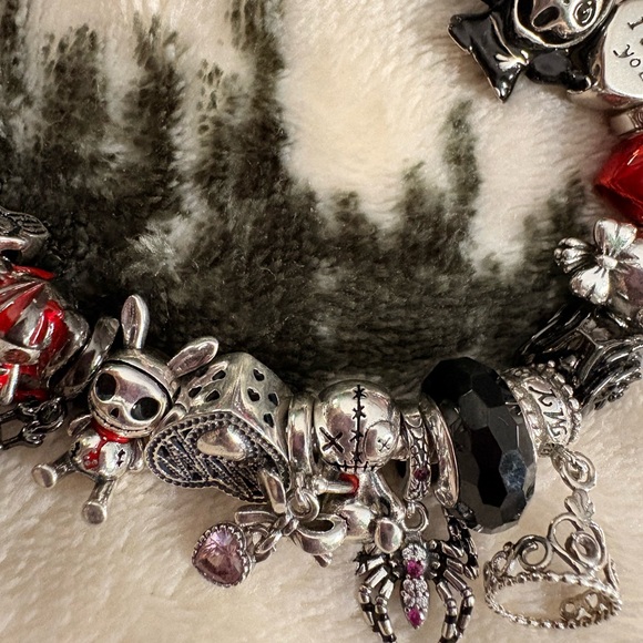 Silver and Red Charm Linx Bracelet - Picture 8 of 9